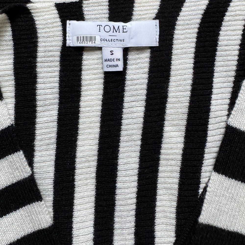 Tome Stripe Twist Front Sweater, Size Small - image 3